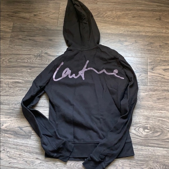 Vintage Black Sparkle Juicy Couture Sz L Zip-Up - Picture 3 of 3